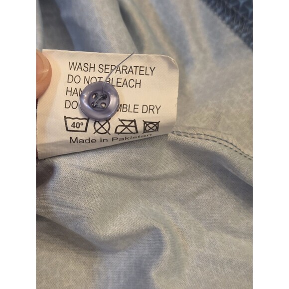 NWOT Collars & Co Mens XL Dress Collar Polo Shirt Slate Blue Geo Print Golf - Picture 7 of 8